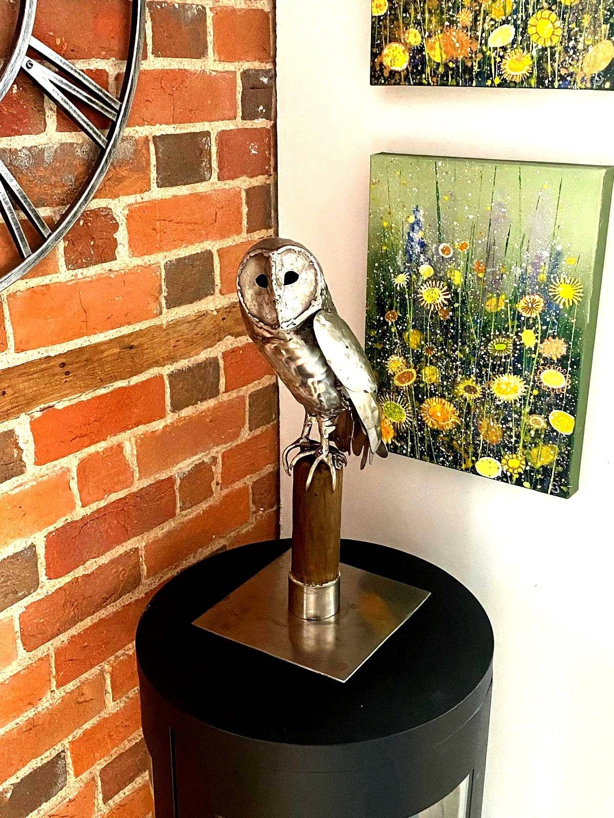 Barn owl sculpture by Bunyan & Breeze
