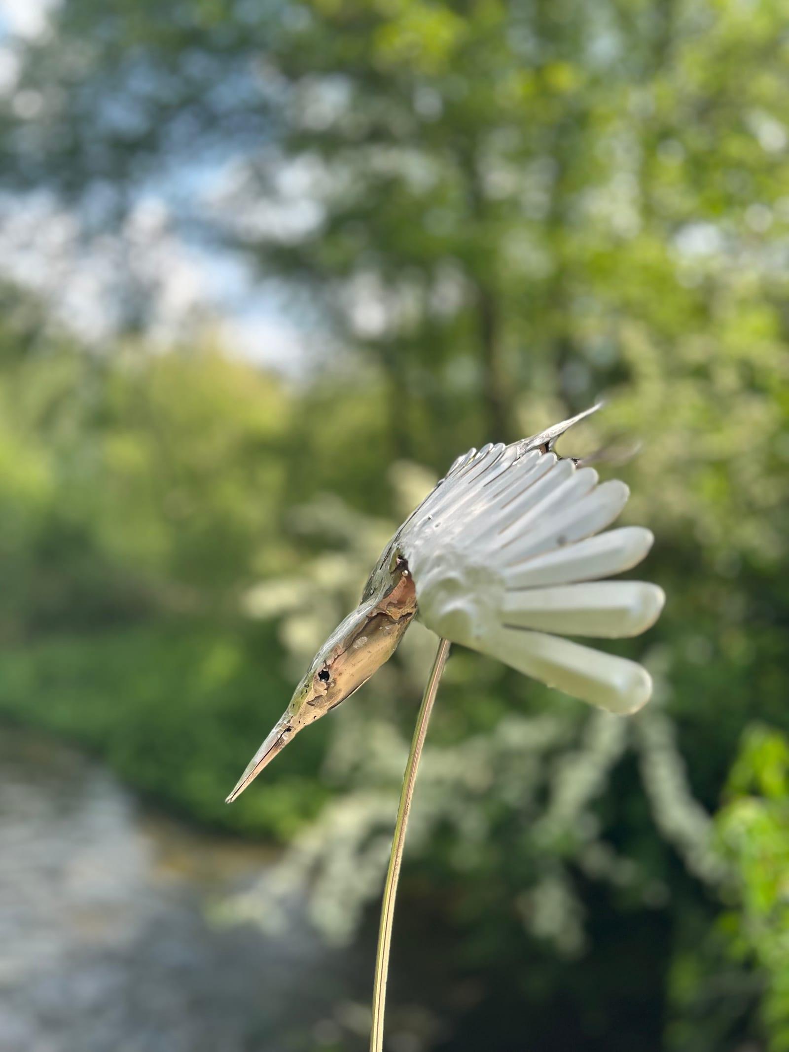Kingfisher — metal sculpture by Bunyan & Breeze