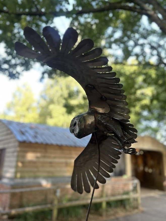 Flying Barn Owl — metal sculpture by Bunyan & Breeze